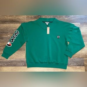 NWT VHNY NEW YORK WOMENS V-NECK SWEATSHIRT SIZE XL IN GREEN